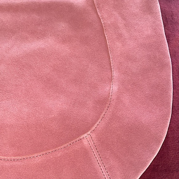 NWOT Anthropologie suede purse pink with stone handles - Picture 4 of 8